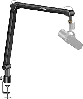 Microphone Arm,Aokeo AK-48 Desk Adjustable Compact Mic Suspension Boom Scissor Arm Stand For Shure SM7B Blue Yeti,Snowball iCE, HyperX QuadCast,SoloCast,Elgato Wave,Etc