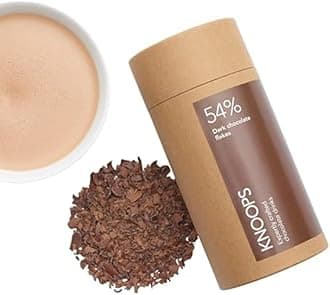 Dark Hot Chocolate Flakes, 54% Dark Luxury Hot Drinking Chocolate, Delicious Cocoa Drink with Real Choc Flakes, All Natural Vegan Ingredients, 250 g, Equal to 8 Serving Sachets