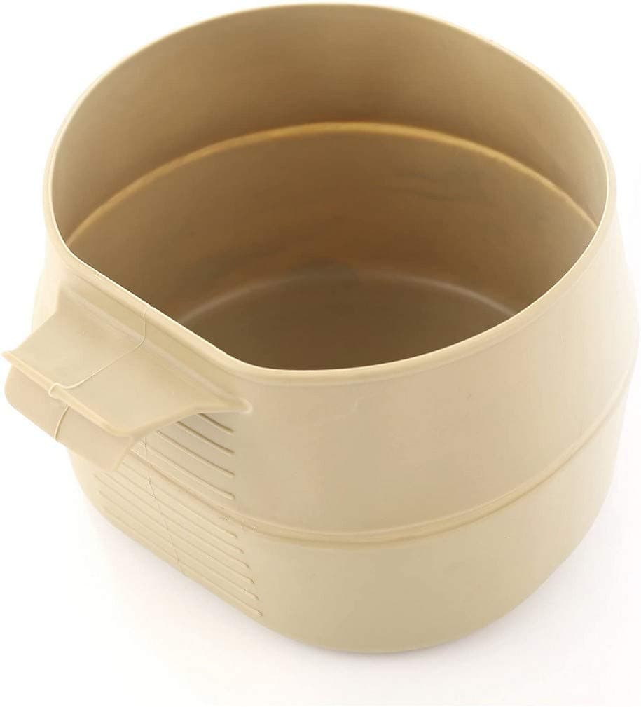 Fold-a-cup big beige camping tableware
