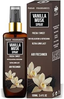 Parag Fragrances Natural Room Perfume Spray/Air Freshener (Long Lasting and Made With Natural Essential Oils) 100ml (Vanilla)
