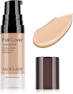Pro Full Cover Liquid Concealer, Waterproof Smooth Matte Flawless Finish Creamy Concealer Foundation Corrector for Eye Dark Circles Spots Face Concealer Makeup Base, 6ml/0.20Fl Oz
