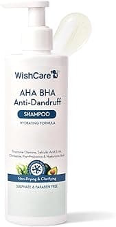 WishCare Hydrating Anti Dandruff Shampoo | 100% Dandruff Reduction | Removes Flakes & Hydrates Scalp | Proven Clinically | Piroctone Olamine, AHA & BHA | Paraben & Sulphate Free | 250ml