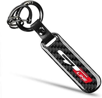 1PCS Car Keychain compatible with Picanto Proceed Rio K5 Sportage Stinger Soul GT Line carbon fiber texture Keychain detachable key rings