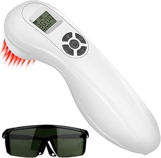 Portable Handheld Cold Laser Therapy Device for Pain Relief,3x808nm+12x650nm.Multi-Speed Regulation with Pulse Function,for Humans & Dogs.