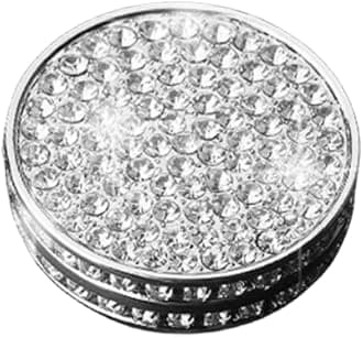 NIUHURU Car Interior Trim Bling Accessories Compatible with Audi A3 A4 A5 Q3 Q5 Q7 2013-2022 Car Modification Accessories Women Rhinestone Crystal Decals Accessories (Silver, Volume knob Cover 1pc)