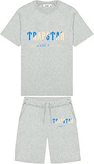 Trapstar Letters Printed Casual Sportswear Suit, Men and Women T-Shirt + Shorts + Hat 3 Piece, Loose Jogging Short Sleeve Tracksuits (Color : B2, Size : XX-Large)