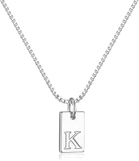 Initial Necklaces for Women Silver Plated Letter Necklace Dainty Waterproof Pendant Necklace Personalized Gifts Trendy Silver Jewelry