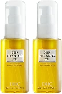 DHC Deep Cleansing Oil Small 2 pack, Facial Cleansing Oil, Makeup Remover, Cleanses without Clogging Pores, Residue-Free, Fragrance and Colorant Free, All Skin Types, 2.3 fl. oz.
