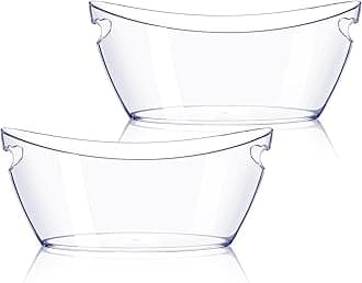 Ice Bucket 2 PCS, Thickened Ice Buckets for Parties, Mimosa Bar Supplies Beverage Tub for Champagne Beer Sparkling Wine Cocktails（5.5L) 16.5 * 7.3 * 6.8inch