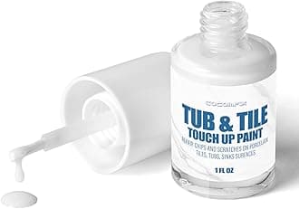 cocomfix Specialty Tub and Tile Paint (Matte White) - White Tub Paint for Bathtub. Porcelain Paint for Scratches & Chips on Tubs, Tiles, Porcelain Sinks and Toilets Surfaces. Waterproof & Quick-Dry.