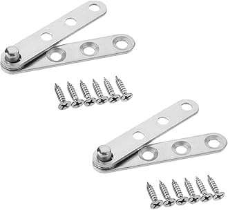 MroMax Door Pivot Hinge, 360 Degree Rotation Hidden Door Pivot Hinges, 60 x 11mm Silver Stainless Steel Hinge for Wooden Door and Cabinet Door, 2Pcs