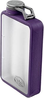 GSI Outdoors Boulder Flask, Shatter-Resistant, Leakproof Hip Flask with Clear Body & Silicone Grip, BPA-Free Bottle for Hiking, Camping & Travel