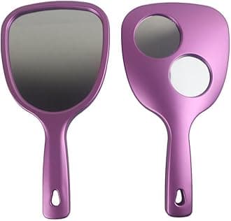 Sponsored Ad - Double-Side Cosmetic Portable Hand Mirror with 2X and 3X Magnifying Mirrors on Back for Face Makeup & Home (Fan 2X 3X Mirror)