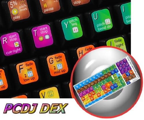 PCDJ DEX KEYBOARD LABELS LAYOUT SHORTCUT