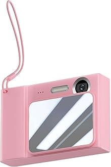 Digital Camera, 48M 1080P Cameras for Photography Vlogging Camera, Retro Compact Camera, Portable and Rechargeable Video Camera for Adults, Students, Travel (Pink)