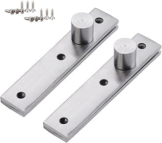 360 Degree Door Pivot Hinge, Tiberham 2Pcs Stainless Steel Rotation Hidden Door Centre Shaft Pivot Hinges, Heavy Duty Concealed Rotating Door Hinge with Fixing Screws (3 x 0.7 Inches)
