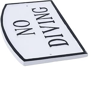 Montague Metal Products No Diving Small Arch Statement Plaque - White/Black
