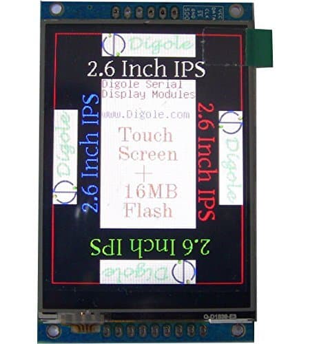 2.6" Serial:UART/I2C/SPI IPS Super TFT LCD 320x240 Display Module with Touchscreen+16MB Flash for Arduino Rasp PI and More
