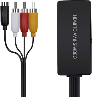 Dingsun HDMI to SVideo Converter HDMI to Audio Video Converter HDMI to RCA Adapter with Svideo Cable Support 720P/1080p for PC Laptop Xbox PS3 TV STB VHS VCR Blue-Ray DVD