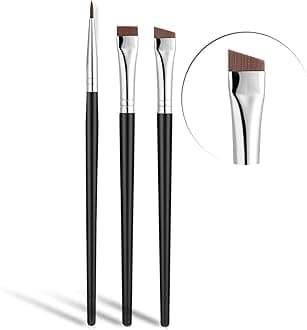 3pcs/set Fine Angled Eyeliner Brush,Ultra thin Precision Eye Liner Makeup Set