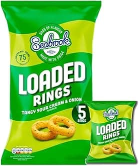 VSTARChips Crisps Bags Collections - Deliciously light & Crispy Chips Bags (loaded rings sour cream & onion (5 x 16g), 2 Packs)