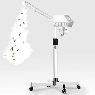 Professional Facial Steamer, Esthetician Steamer on Wheels with Hot Mist, Stand Face Steamer for Facial Deep Cleaning, Steamer for Facial for Personal Care or Spa, Moisturizing and Hydrating, White