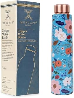 Copper Water Bottle - Joint Less, Leak Proof, Multi Colored Design Colored Design, Leakproof, Ideal for Active Lifestyles - (900ml)