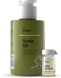Traya Scalp Oil With Booster Oil Shots For Stress Relief And Calm Sleep, Contains Coconut Oil, Bhringraj Oil For Hair, Ylang Ylang Essential Oil And Orpl(87Ml)