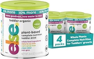 Else Nutrition Organic Value Toddler Formula 12-36m, Plant Based, Dairy Alternative,Complete Nutrition, made from Whole Foods ingredients, 24.3 Oz (VALUE pack of 4)