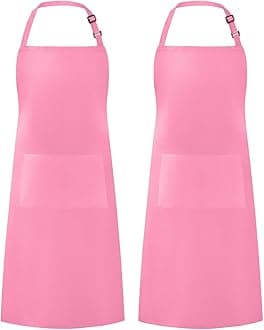 Syntus Apron for Men Women, Adjustable Cooking Kitchen Chef Aprons with 2 Pockets, Cotton/Polycotton/Polyester