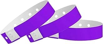 500 WristCo Premium Purple Plastic Secure Snap Wristbands - Waterproof, Durable, Tearproof, Adjustable Size Bracelets for Events, Waterparks, Concerts