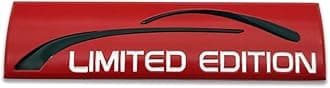 Chrome Metal Limited Edition Logo Car Emblem Premium 3D Badge Auto Rear Trunk Sticker Side Fender Decal (Red)