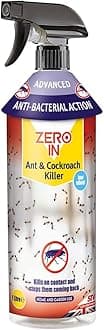 Zero In Anti-Bacterial Ant & Cockroach Killer – 1 L Spray, Controls Insects and Kills Germs in the Home and Garden, Prevent Repeat Re-Infestations, Ready-To-Use