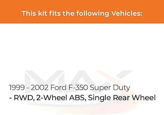 Max Advanced Brakes Front & Rear Brake Kit Compatible With 1999 2000 2001 2002 Ford F350 Super Duty 2-Wheel ABS SRW Replacement Premium OE Disc Brake Rotors and Ceramic Brake Pads