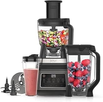 Ninja 3-IN-1 Food Processor, Blender, Auto-iQ Technology, 1200 Watts, Recipe Guide included, Black/Grey, BN801ME, 2 Years Warranty