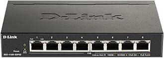 D-Link Ethernet PoE Switch, 8 Port Smart Managed w/ 64W PoE Budget Layer 2 Network Gigabit Wireless Internet (DGS-1100-08PV2)