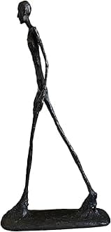 Giacometti Bronze Sculpture, Abstract Man Figure, Stylish Decor for Living Room & Office,Brown,60CM [Energy Class A]