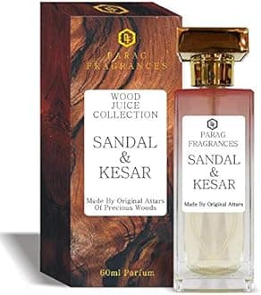 Chandan-Kesar, 60ml Real Natural Perfume Spray For Unisex, Best Long Lasting Perfume Spray - Sandalwood