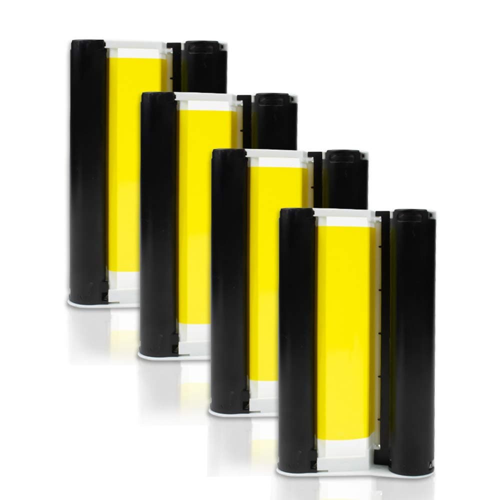 Absonic 4 Pack Compatible Ink Cartridges Replace for Canon Selphy KP-108IN KP108 Color Ink Cassette 4x6 Inch for Selphy CP1500 CP1300 CP1200 CP800 CP900 Wireless Compact Photo Printer (Without Paper)