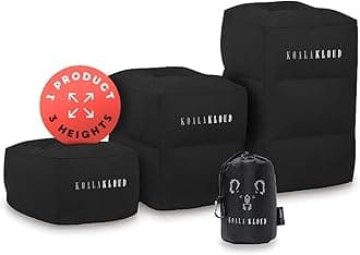 Koala Kloud 3 Height Travel Foot Rest - Gray Inflatable Foot Rest Pillow, Car Seat, Airplane Bed for Toddler Travel Essentials Kids Accessories