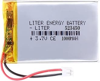 3.7V 523450 1000mAh Lithium Polymer ion Battery Rechargeable Polymer Battery Pack with JST 2.0mm Connector