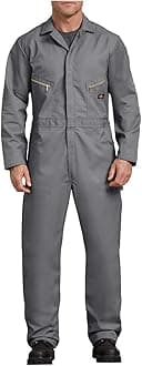 Dickies Men’s Deluxe Long Sleeve Coveralls – 7.5 oz Twill Mechanic Jumpsuit with Zipper Front Industrial Uniform Fit