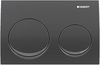 Geberit Flush Plate | Round | Alpha 20 series | 115.040.QC.3 | 2 years warranty | Front Actuation Dual Push Plate for Geberit Concealed Tank | Compatible with Concealed Flush Tank (Black Chrome)