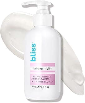 blissMakeup Melt Jelly Cleanser Gentle Jelly Cleanser with Rose Flower Eye Makeup Remover Suitable for All Skin Types Lavender Cruelty-Free Vegan 190 ml