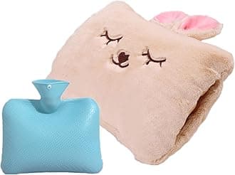 Cute Hot Water Bottle with Soft Cover，1.5Liter Portable Hot Water Bag for Menstrual Cramps，Hot Compress Heating Pad,Plush Bunny Hand Warmer（Spring Expressive Gift）
