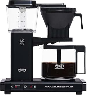 MoccamasterKBG Select, coffee maker, coffee filter machine, retro, matt black, 1.25L