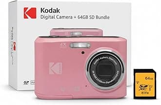 PIXPRO FZ45 Friendly Zoom 16MP 1080p Full HD Digital Camera (Pastel Pink) Bundle with Memory Card (2 Items)