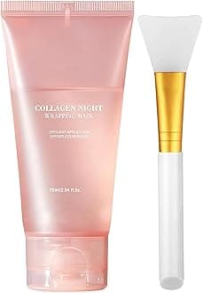 Collagen Night Wrapping Mask, Peel Off Hydrolyzed Collagen Facial Mask, Elasticity & Hydration, Tight Skin, Reduce Sagging & Dullness, 2.54 fl.oz