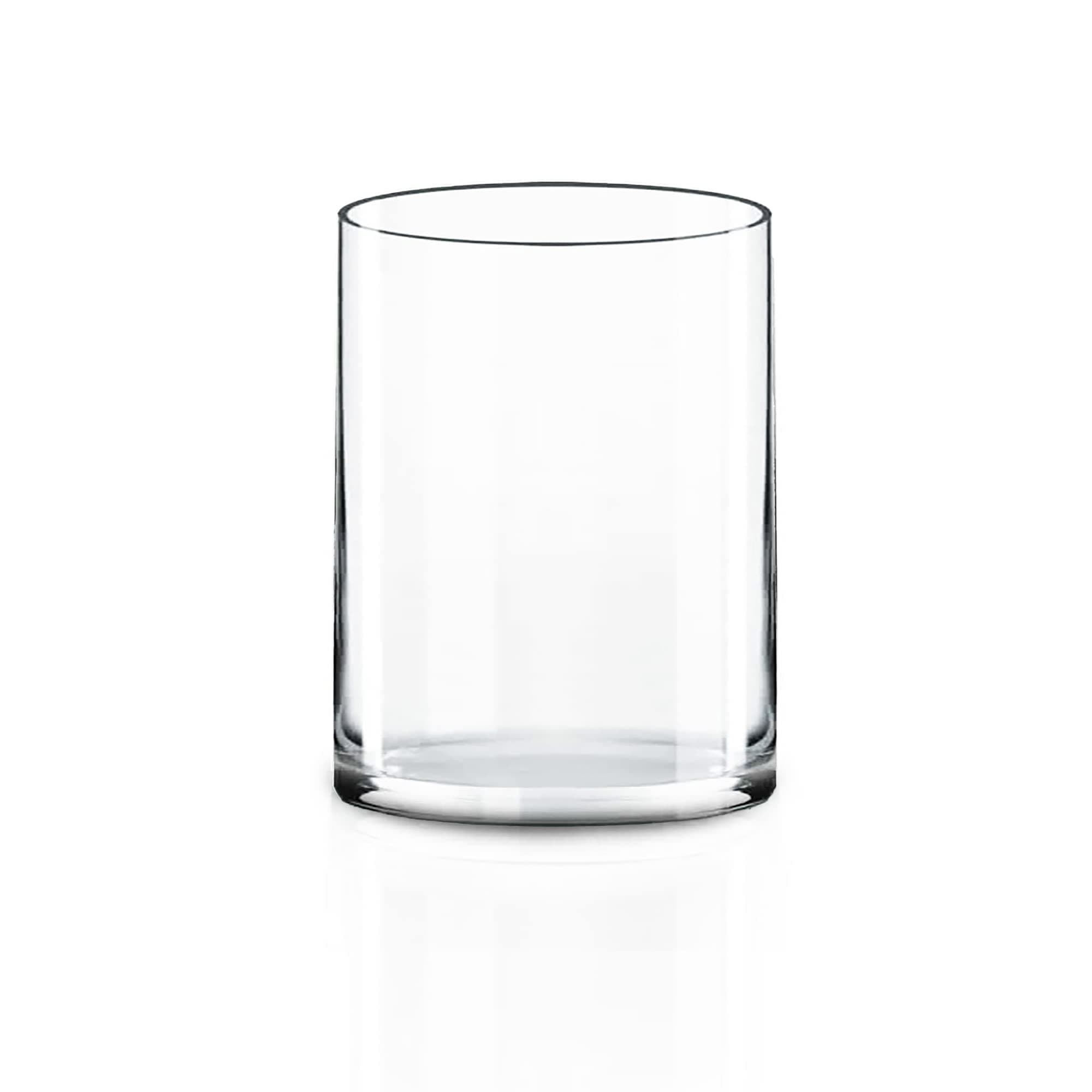 CYS EXCEL Cylinder Clear Glass Vase (H:8" D:6") | Multiple Size Choices Glass Flower Vase Centerpieces | Hurricane Floating Candle Holder Vase