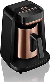 Arzum Okka Rich Automatic Turkish Coffee and Hot Beverage Maker, Velvetiser, 5 cups, Black/Copper